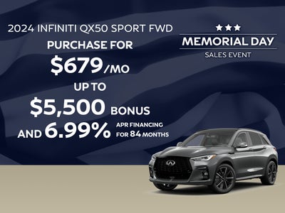 2024 QX50 FWD Sport
Buy for $679 a month